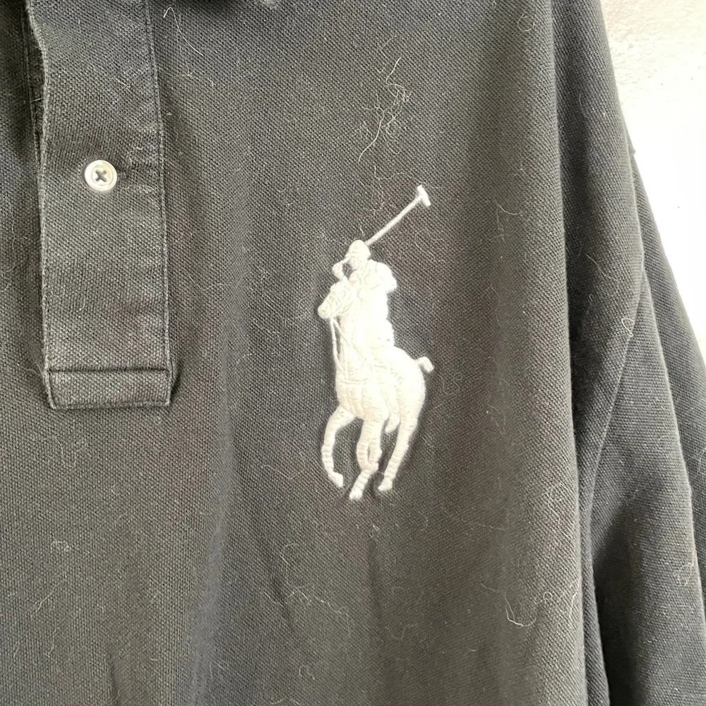 Polo Ralph Lauren Big Pony Custom Slim Fit Mesh Polo Shirt SZ 3XL BLACK WHITE